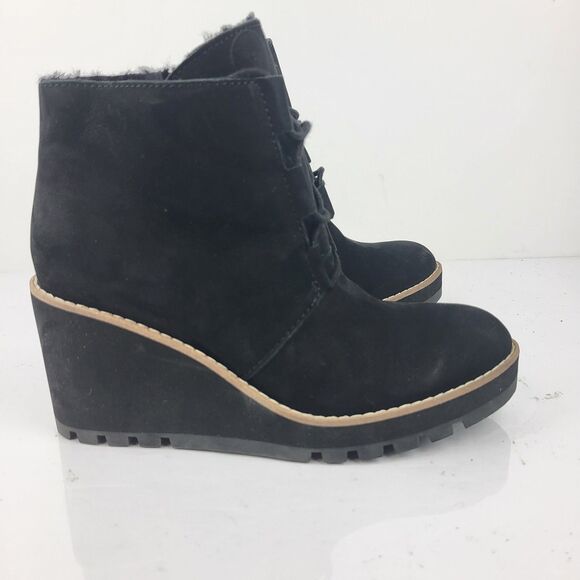 Eileen Fisher Capa Boots Booties Wedge Black Size 6 - Picture 3 of 7